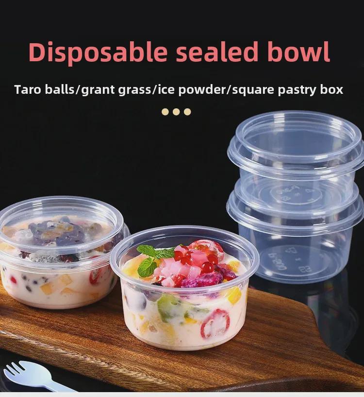 Bol rotund de desert Taro cu capac - Cutie de gheață pentru fructe Sago