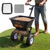 VEVOR Lawn Spreader, 100LBS Capacity, Walk-Behind Push Spreader, 0-9.8ft Spreading Width, 13 In All Terrain Pneumatic Tires