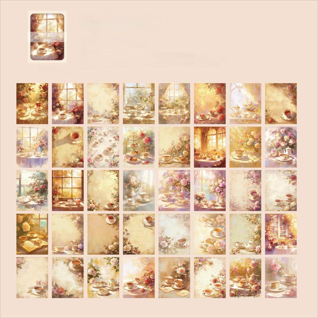 Vintage Antique Painting Collection Material Paper Scrapbook Materials DIY Photo Album Collage Journal