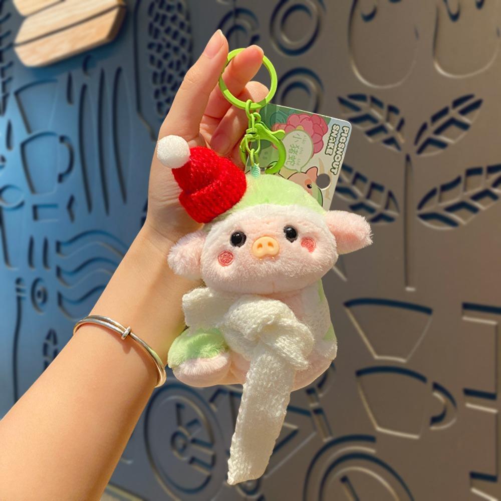 

Plush New Year Keychain Hat Cartoon Pig Pendant Cute Christmas Snake Key Ring Friends Style2