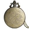 Vintage Bronze Poker Cartoon Quartz Pocket Watch for Men Women