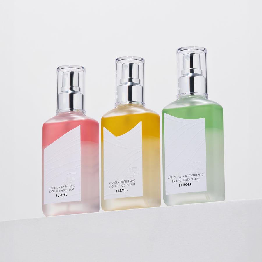ELROEL DOUBLE LAYER SERUM 100ml/GREEN TEA PORE TIGHTENING/CANOLA BRIGHTENING/CAMELLIA REVITALIZING