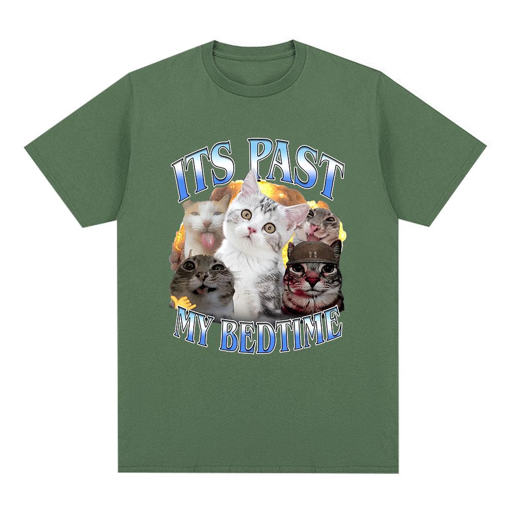

Its Past My Bedtime T Shirt Funny Cat Lover Cute Kitten Graphic Fashion Short Sleeve Tshirts 100 Cotton Unisex Women Clothing 4XL