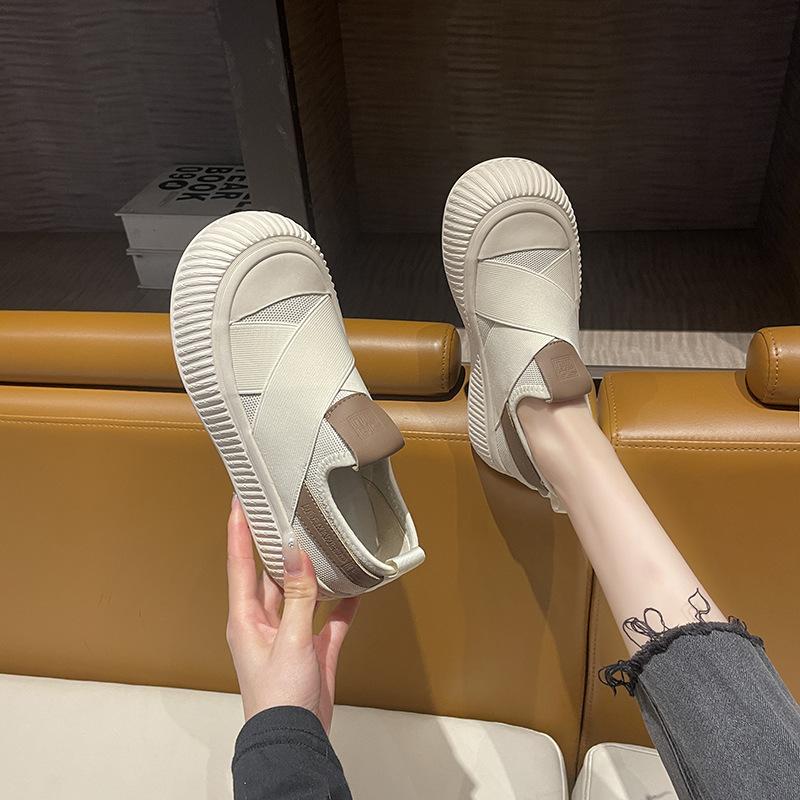 Flygende vevde pustende dukkesko dame nye muffinsbunn mesh pustende fritidssko brødsko