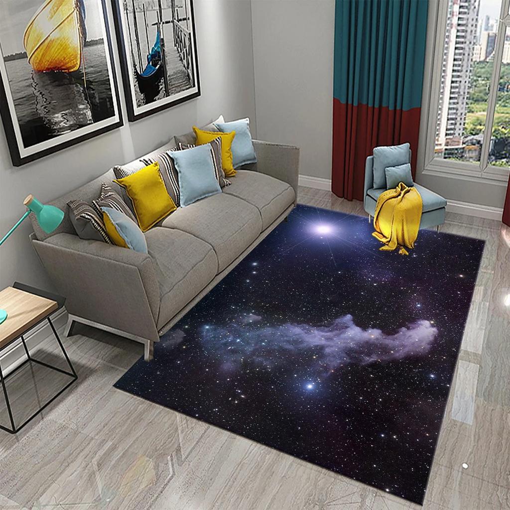 Star Carpet Space Galaxy Area Rug For Living Room Coffee Chair Bedroom Bathroom Entrance Non-Slip Home Decor