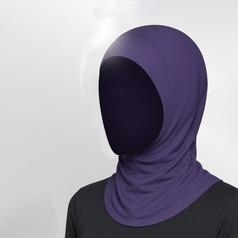 Elegant Ice Silk Women Hijab Scarf Neck Protection Sun Protection Instant Hijab Solid Color Spandex Prayer Hijab Lady