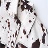 Cross-border European and American autumn women's clothing popular lapel print shirt long-sleeved short jacket