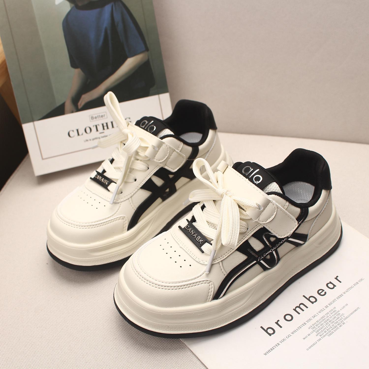 

2026 Spring Kids Lightweight Skate Shoes - Boys & Girls Casual White Sneakers, Breathable & Trendy for Medium and Older Kids 32-37 Size Set (Minimum 6 pairs) чорний