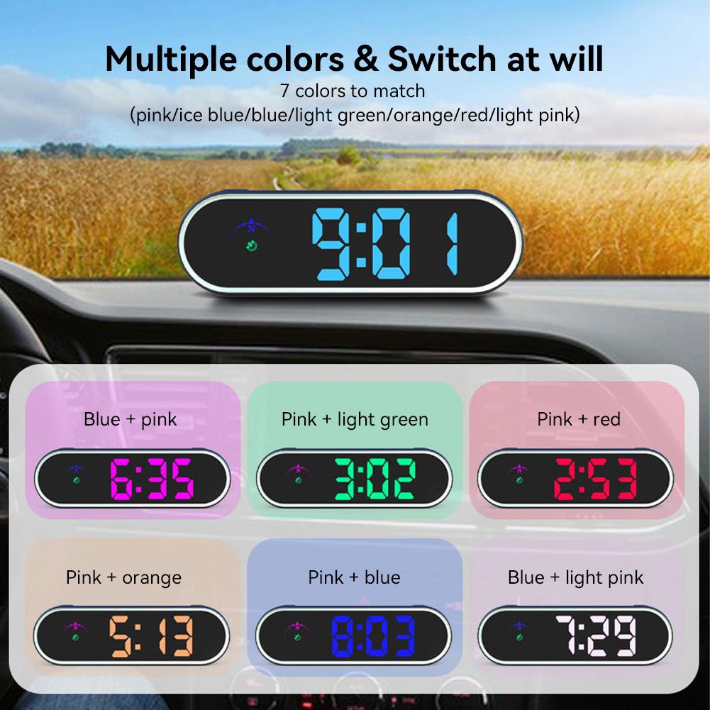 

Car HUD GPS Display Digital Speedometer Time Clock Display Over-speed Alarm KMH MPH Switch Electronic Dog with Colorful LED Display