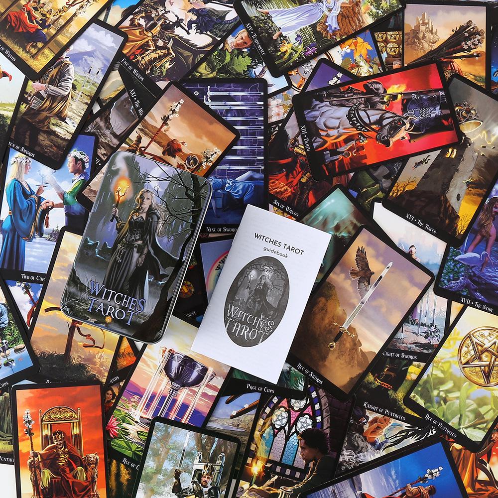 Baraja de Tarot Dorado con Caja de Hierro e Instrucciones