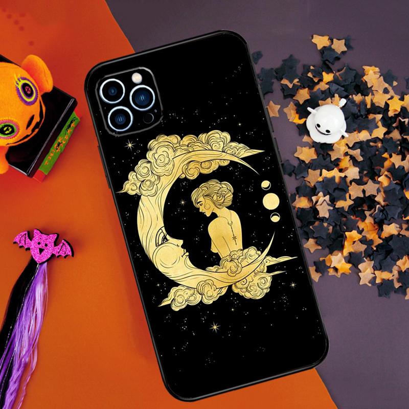 Sun Moon Art Bumper Case For iPhone 15 16 14 Pro Max 11 12 13 Pro Max Mini XR 16e 16 15 Plus Phone Cover