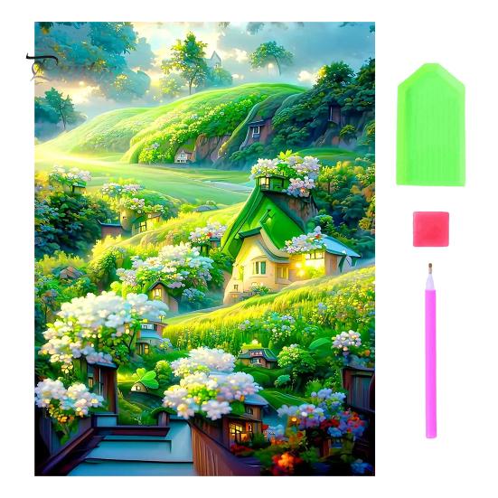 

1 комплект 5D набор алмазов для рисования пейзажей лесной узор яркий цвет снятие стресса мозаика из смолы DIY украшение дома подарок D