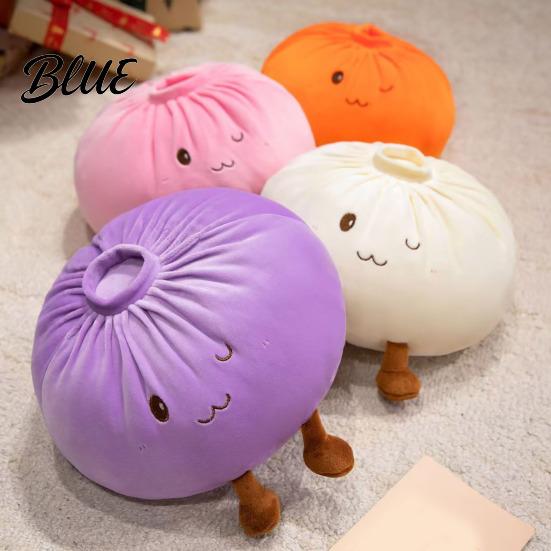 Fun Food Shaped Plushie Cute Dumpling Plush Throw Pillow Soft Stuffed Toy for Kids Adults Cartoon Elf Cushion Decorative Bun Bedroom Sofa