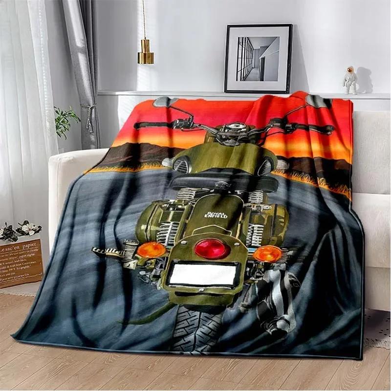 3D retro motorcycle  area Printing Blanket,Fashion Soft Cozy Living room Bedroom Sofa Bed Travel Blanket Birthday Gift