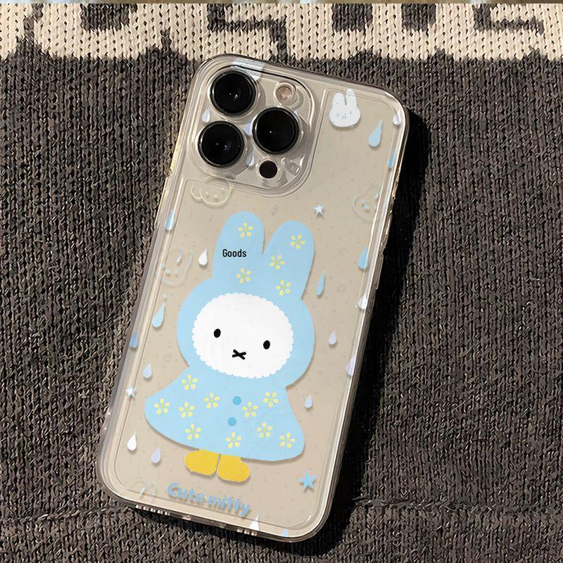 Miffy Rabbit Transparent Space Case for iPhone 17 Pro Max with Precise Cutouts for Models 11, 14, 15, 16 Pro
