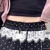 Spring 2025 Patchwork Lace Trim Polka Dot High Waist Loose Straight Wide-Leg Pants