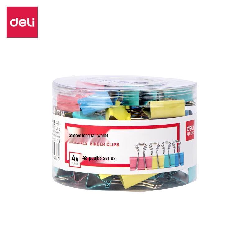 Deli 8554ES-4 Colorful Medium 25mm Metal Binder Clips