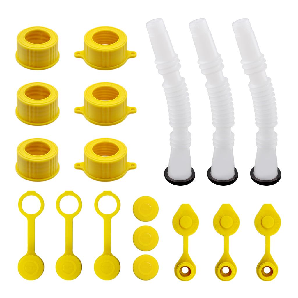1~5 Set Gas Can Spout Replacement Car Flexible Pour Nozzles Gasket Kit with Collar Caps Stopper and Spout Cover Car Accessories