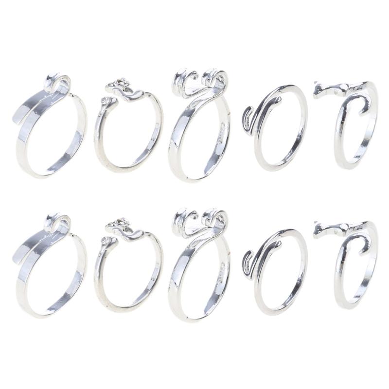 10pcs Crochet Rings Adjustable Thumb Rings for Knitting Hobbyists Yarns Rings Convenient Finger Holders for Hand Weaving