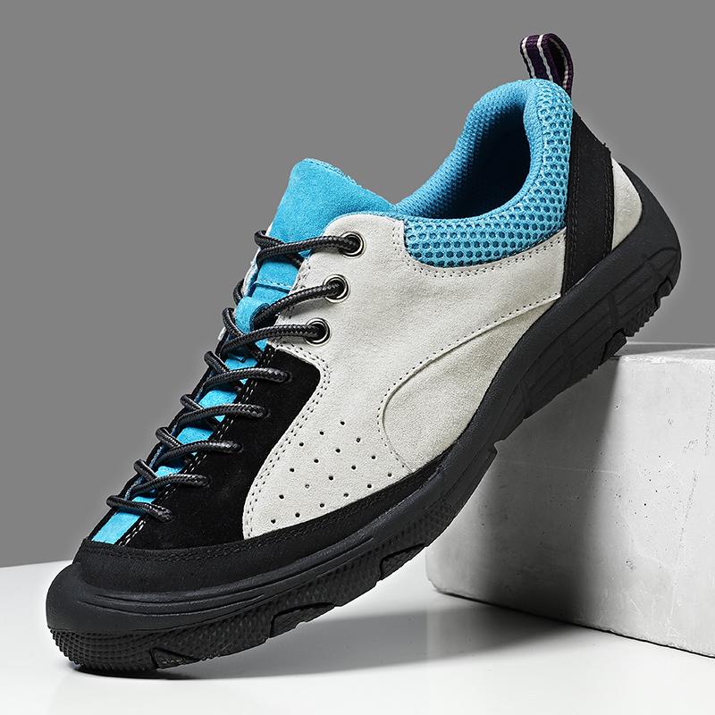 Echtes Leder Herren Wasserdichte Wanderschuhe Leichtgewicht Outdoor Trekking Ganztägiger Komfort