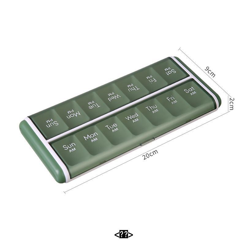 

Portable 7-Day Pill Organizer with 14 Compartments - Dustproof & Moistureproof Plastic Storage Box