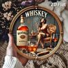 Vintage Whiskey Lady Metal Tin Sign Wall Art Aluminum Retro Decor