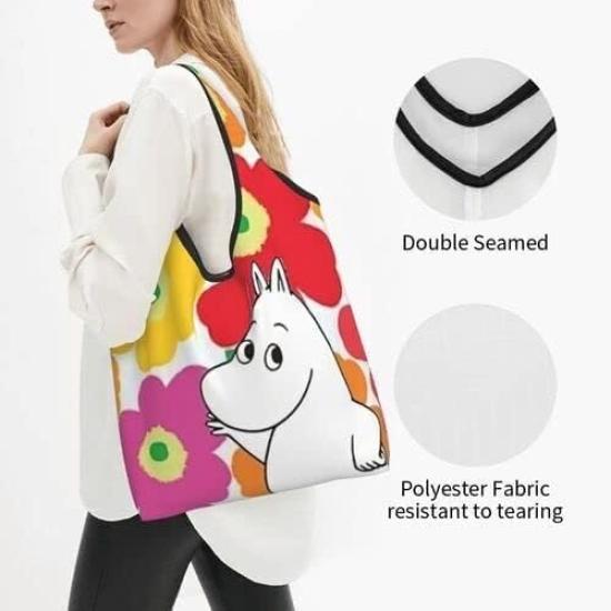 Moomin Little My Snoopy Eco Bag Foldable Washable Popular Compact Large Capacity Waterproof Convenience Store Shopping Bag Lightweight Stylish