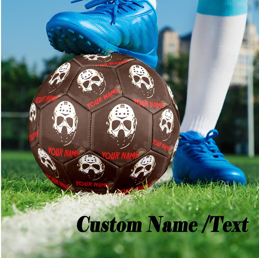 Custom Text Size 5 Soccer Ball, Standard Match Football For OutdoorFriday the 13th Jason Voorhees