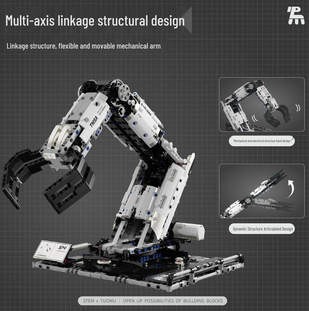 Takmu T2007 Programmable Robot: Remote Control Mechanical Arm Building Block Toy