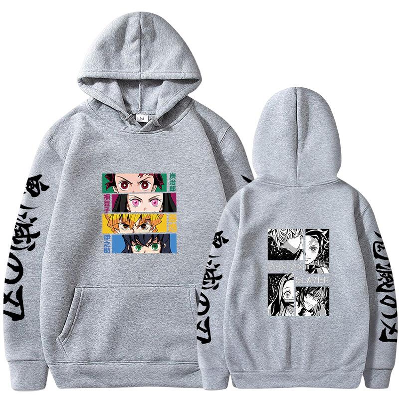 Japan cartoon comics Demon Slayer Fashion Anime Print Hoodie Loose Fit Casual Sweatshirt 0069