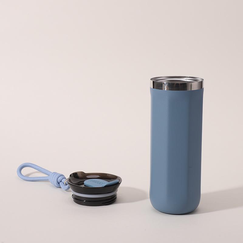 304 Stainless Steel Vacuum-Insulated Travel Coffee Cup with Lanyard for Hot and Cold Drinks