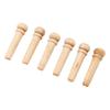 6PCS Wood Bridge Pin Replacement Wood Color Guitar Parts Durable Guitar Bridge Pin  For Guitar
