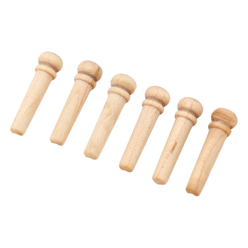 6PCS Wood Bridge Pin Replacement Wood Color Guitar Parts Durable Guitar Bridge Pin For Guitar