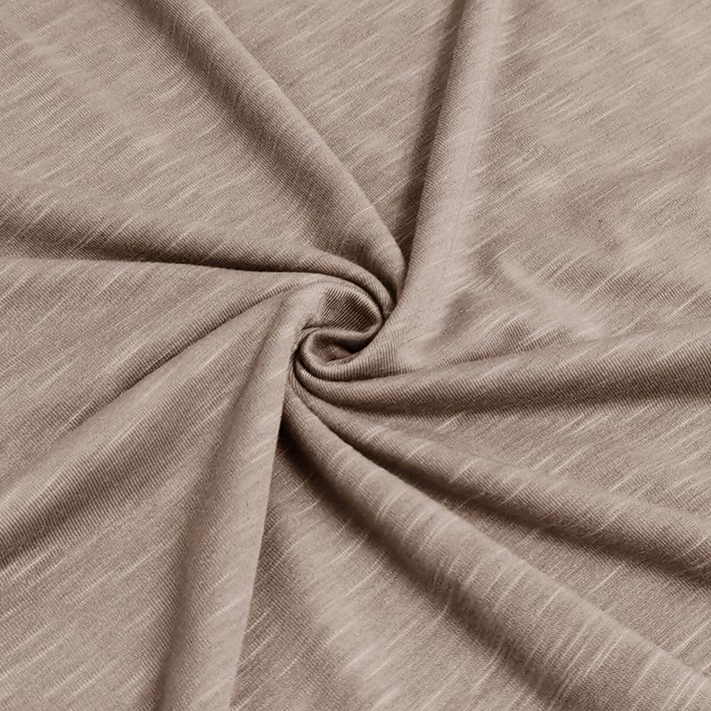 American Style Men's Summer T-shirt Solid Short Sleeve Henry Shirt Buttoned Round Neck Top