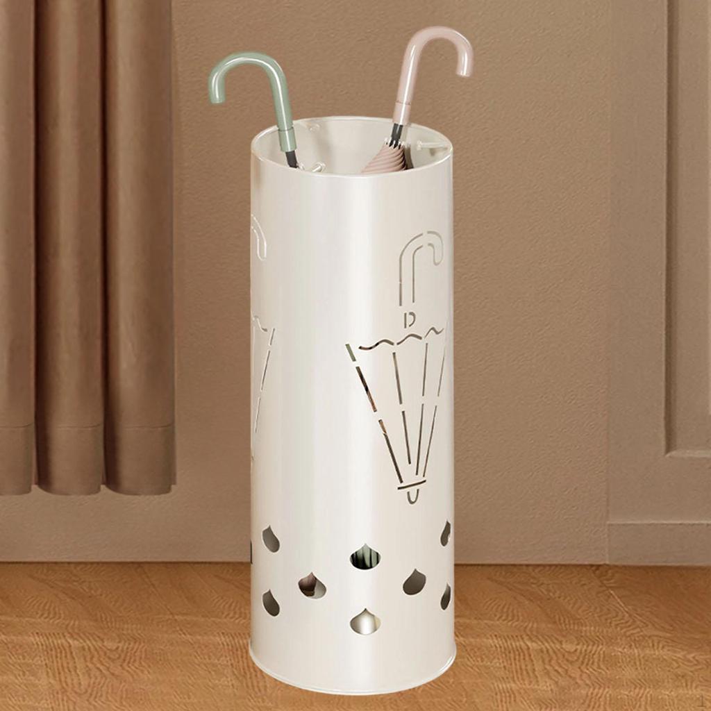 Round Umbrella Stand Holder Free Standing Sturdy Multiuse Storage Bucket with Internal