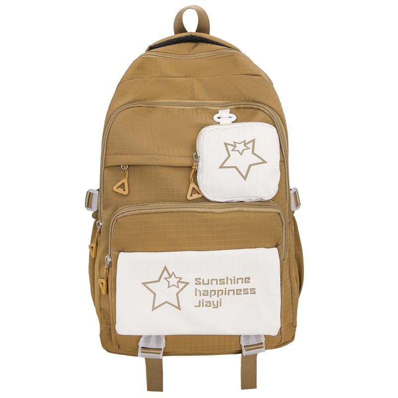 Звездный принт школьный рюкзак женский цветной блок большой емкости рюкзак — фото 19