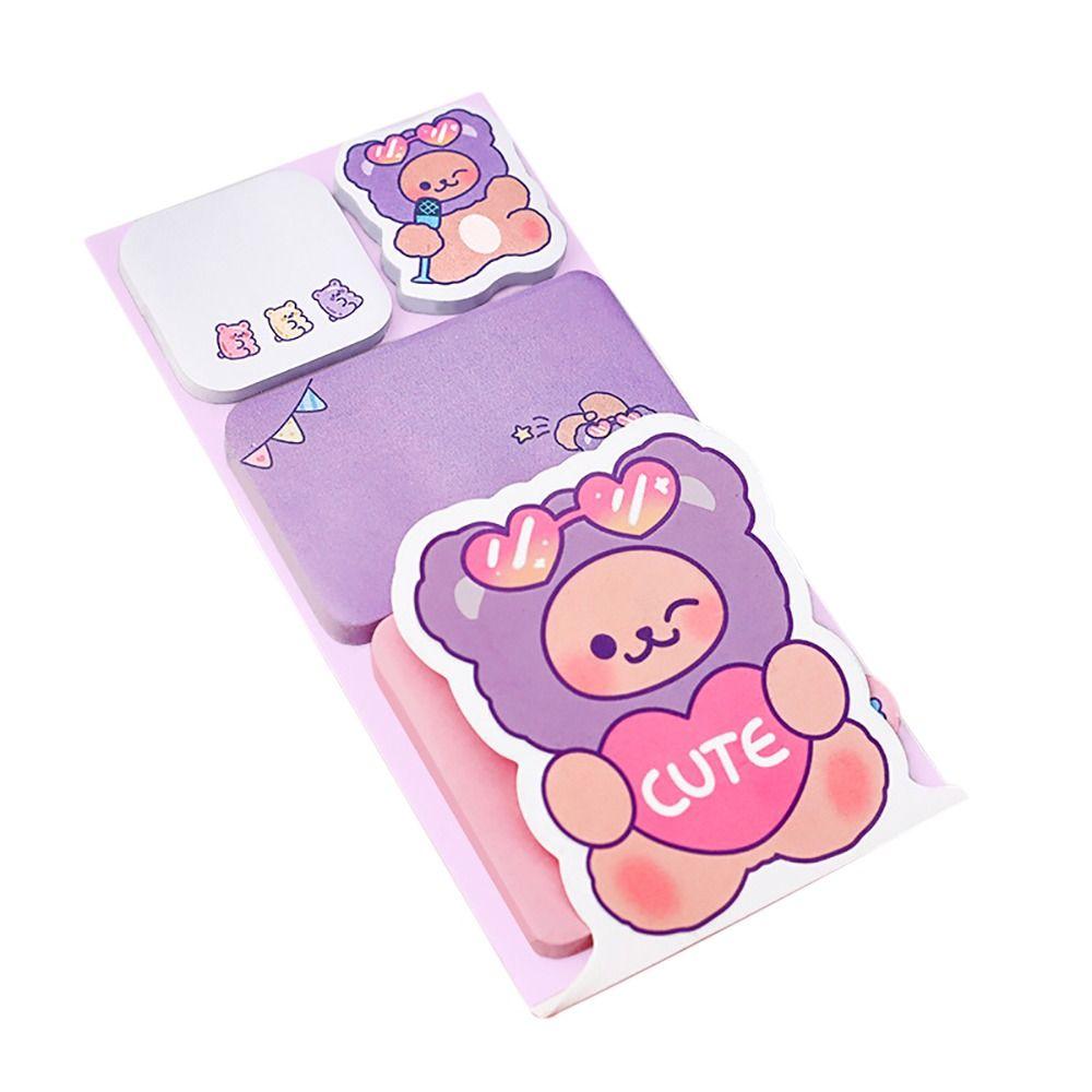 100Sheets Stationery Sticky Notes Cartoon Animals Message Notes Portable Notebook