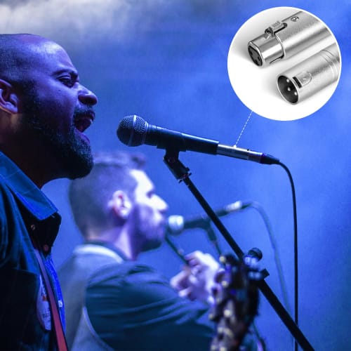 Togconn XLR Adapter 4-Pack, Includes 2 XLR Male-Male Connectors and 2 Female-Female Couplers, 3-Pin XLR Gender Changer Connectors, Compatible with Mix