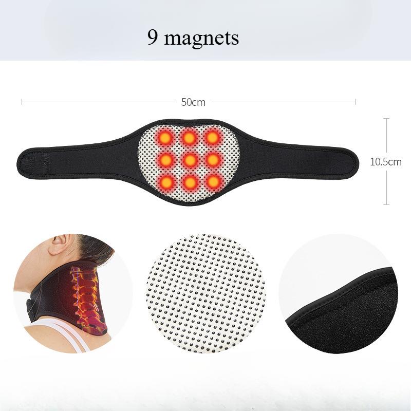 Adjustable Tourmaline Neck Massager with Magnetic Therapy for Cervical Pain Relief