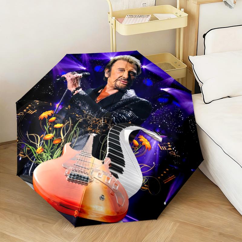 French legendary rock singer and actor Johnny Hallyday umbrella is suitable for all seasons, including home travel and outdoor activities Y13
