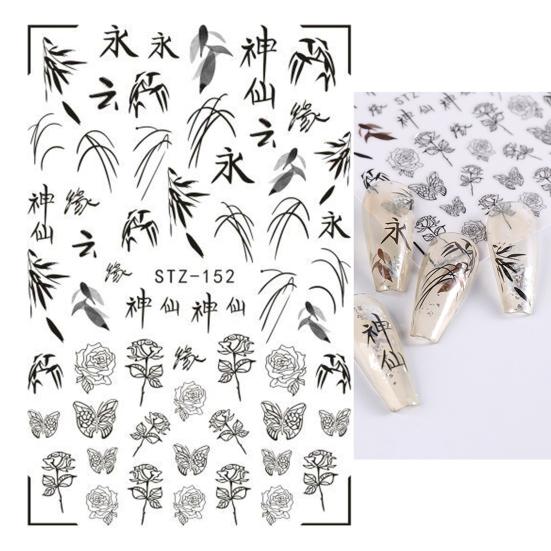 Modern Nail Decals Waterproof PET Removable Easily