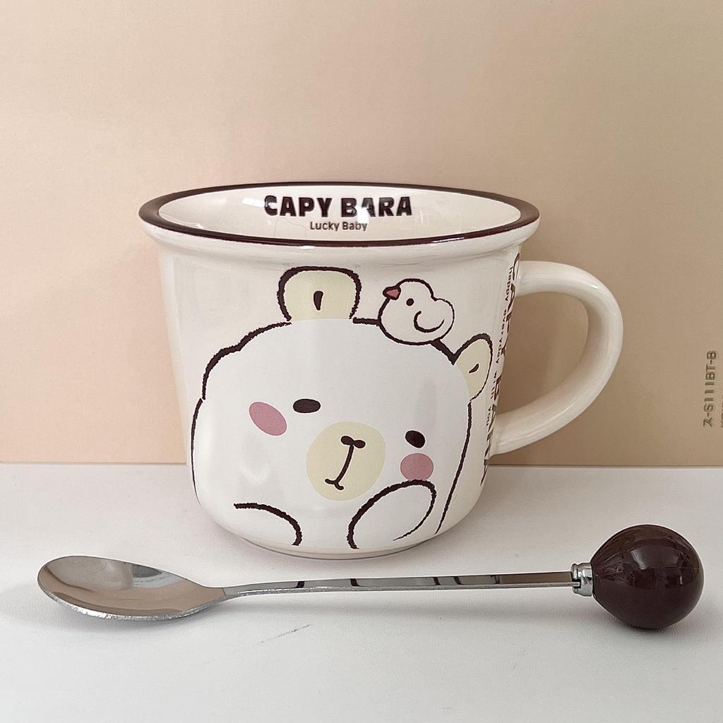 Birthday Gift for Best Friend Cute Kapibala Ceramic Mug for Boys and Girls Coffee Milk Cup Souvenir