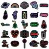 50 Neon Graffiti Personality Stickers for Laptops, Suitcases, Skateboards, and Cars