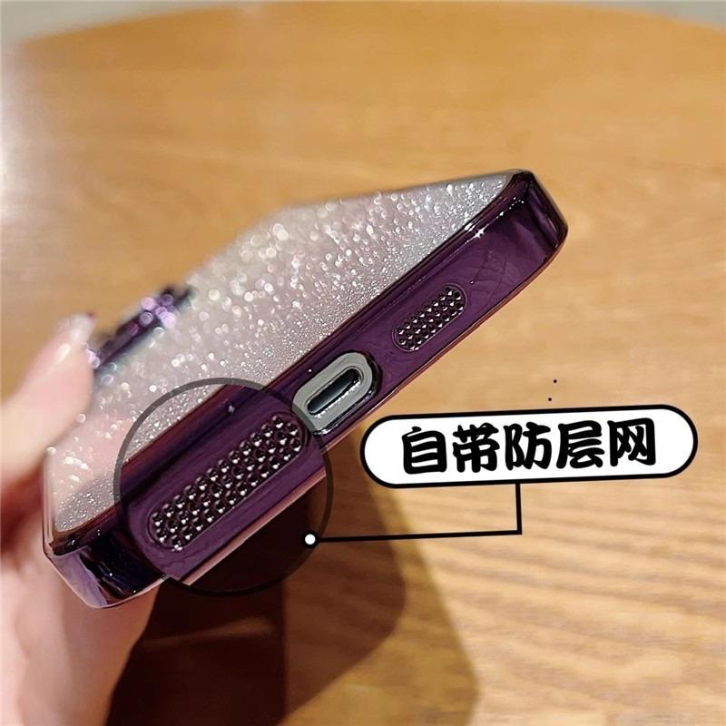 Applicable to Apple 17proMax glitter mobile phone case electroplating iPhone16 gradual change all-inclusive 15 anti-drop protective case 14