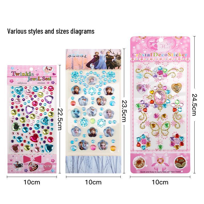 Children's 3D Cartoon Princess Crystal Gem Stickers