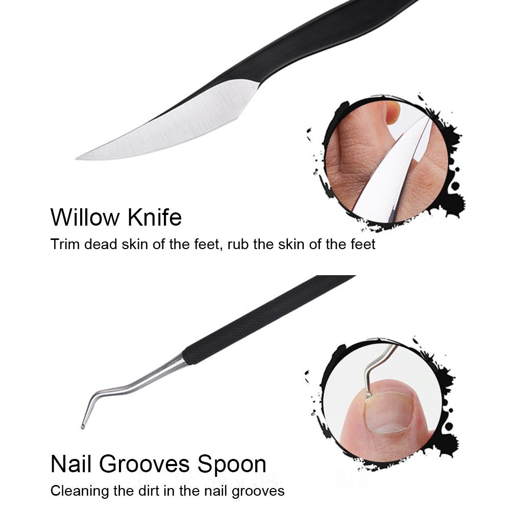 11pcs / set Pedicure Knife Kit Stainless Steel Toenail Knives Dead Skin Remover Set
