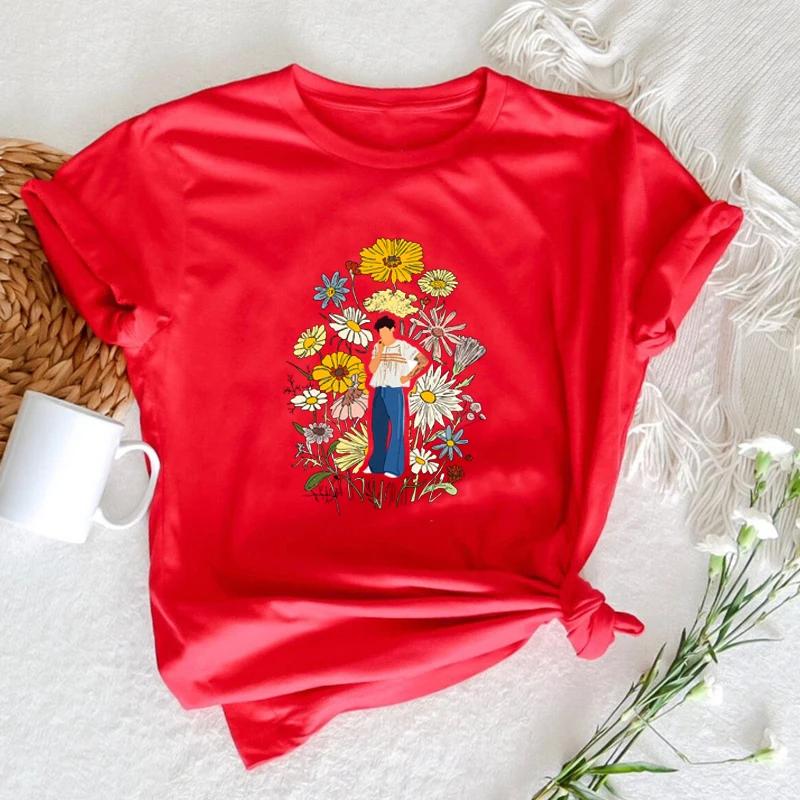 

Love on Tour Floral Concept T Shirt Women Graphic Print Tshirt Summer Short Sleeve O Neck Flower Womens Tops Tees Streetwear S
