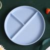 Wheat Straw Round Plate: Anti-Fall, Portion Control, 3-Compartment Design