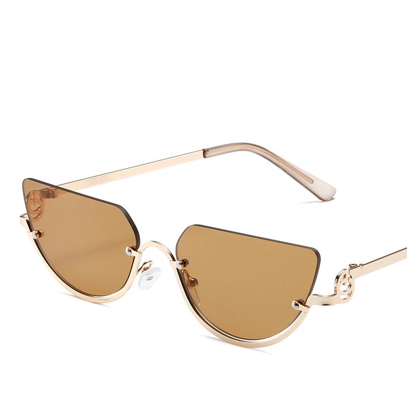 New Metal Half Sunglasses Fashionable Gradient Color Women Decorative Eyewear Holiday Outdoor Trendy Sun Glasses Uv400