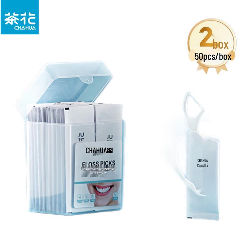 Chahua Bamboo Dental Floss Picks, 100 Count